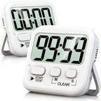 Antonki 2 Pack Digital Timer for Kids, Magnetic Countdown Kitchen Timers for Cooking, Egg, Classroom, Teacher, Exercise, Study, Oven - Battery Included