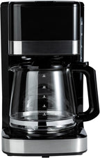 Amazon Basics 12 Cup Drip Coffee Maker with Glass Carafe (1.9 Qt), Auto Shut-off, Auto Pause, Removable Filter Basket, Black & Silver