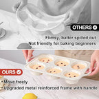 CAKETIME Large Muffin Pan, Metal Reinforced Frame 3.5 Inch Jumbo Silicone Muffin Pan Nonstick 6 Cups for Baking Jumbo Muffin, Frittatas, Jumbo Cupcakes 2 Pack Confetti