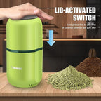 COOL KNIGHT Herb Grinder [large capacity/fast/Electric ]-Spice Herb Coffee Grinder with Pollen Catcher/- 7.5" (Green)