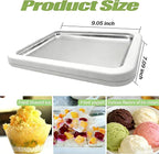 Rolled Ice Cream Maker, New Homemade Ice Cream Roller Maker, Instant Ice Cream Maker, DIY Fun Family Activity Rolled Ice Cream Tray for Yogurt, Sorbetand and Gelatod with 2 Scrapers(Green)