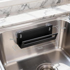 Sponge Holder for Kitchen Sink with Suction Cups & Adhesive Hook, Rustproof In-Sink Sponge Holder, Space-Saving Wall Hanging Sink Caddy Organizer Rack - Sponge, Dish Cloth, Brush - Stainless Steel