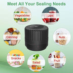 VP06+ Mason Jar Vacuum Sealer, Electric Vacuum Sealer for Jars with Wide and Regular Mouth Mason Lids, Cordless Handheld Jar Vaccum Sealer for Food Storage, Ideal Present for Mom, Wife, Black