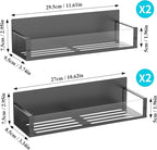 HuggieGems 4 Pack Magnetic Spice Storage Rack Organizer for Refrigerator and Oven, Clear Fridge Organizers and Storage
