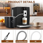 Stainless Steel Milk Pipe Casing with HP1 Adapter, Compatible with Jura Coffee Machine Models:WE8, ENA 8, Micro 90, E6, D6,E6 (CNC),E6 (INTC),E8 (2015)