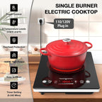 VBGK Single Burner Electric Cooktop,110V 1800W Electric Stove Top with LED Touch Control,Single electric burner 9 Power Levels, 4 hTimer, Safety Lock,Overheat protection