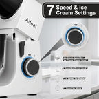 Aifeel Stand Mixer, 6.5QT Mixer with Ice Cream Maker Attachments, Kitchen Electric Mixer Multifunctional Bread Dough Mixer with Dough Hook,Whisk & Beater, Food Mixer for Baking (Black-White)