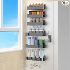 HuggieGems Magnetic Water Bottle Holder for Refrigerator, Cup Holder Organizer for Stanley and Tumbler for Kitchen, 6 Pack, Dark Gray
