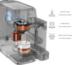 MAttinata CM1632 Cappuccino Machine 20 Bar, Professional Espresso Machines Coffee Maker for Home with Automatic Milk Frothering System, Barista Compact Latte Maker for Coffee Lovers, Stainless Steel