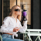DYSANKY Insulated Water Bottle | Thickened Stainless Steel Vacuum Metal | Portable Sports Water Jug for Gym and Hiking with Straw, Carrier Bag, Handle Strap | BPA-Free 32 oz, Pink