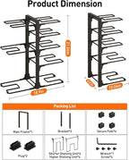 ORDORA Pots and Pans Organizer under Cabinet, 20.8" Height Heavy Duty 120LBS Pots Pans Organizer Rack for Cabinet 8-Tier Adjustable for Big Stockpots, Dutch Oven, Cast-iron Pan, Heavy Cookware, Bronze