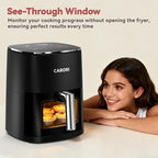 CARORI 6QT Air Fryer with Viewing Window, 12 Cooking Presets, 1700W Fast & Even Cooking, Max 400℉ Crisping, Bake, Roast, Reheat & Dehydrate, Large Nonstick Basket, Dishwasher Safe