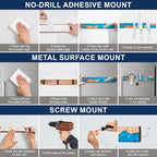 ENOKING Magnetic Knife Holder for Wall 16 Inch, Acacia Burl Wood & Blue Resin Magnetic Knife Strip Bar, Powerful Magnet Kitchen Knife Storage Rack, Space-Saving Wall Mounted Organizer