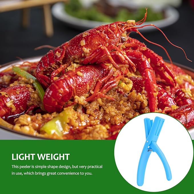 Yardwe Crawfish Sheller and Shrimp Deveiner Tool Blue Shell Removal Gadget for Quick Crawfish Peeling and Tail Shelling Kitchen Specialty Tool for Home Cooking