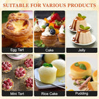 30Pcs Stainless Steel Egg Tart Molds for Baking, 2.5" Mini Tartlet Pans, Quiche Pie Tins, Puto Ensaymada Molder Filipino, Oven Dishwasher Safe Baking Cups for Tart Shells, Mini Cake, Pudding, Muffin