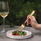 LIANYU 20 Piece Matte Gold Silverware Set, Stainless Steel Gold Flatware Cutlery Set for 4, Fancy Kitchen Utensil Tableware for Home Restaurant Party, Satin Finish, Dishwasher Safe