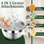 Nicdiet Mixing Bowls with Lids Set, 16PCS Stainless Steel Mixing Bowls,Nesting Storage Bowls for Kitchen with Mixing Bowl, Colander, Strainer & Grater, Metal Salad Bowl for Kitchen Gadgets, Black