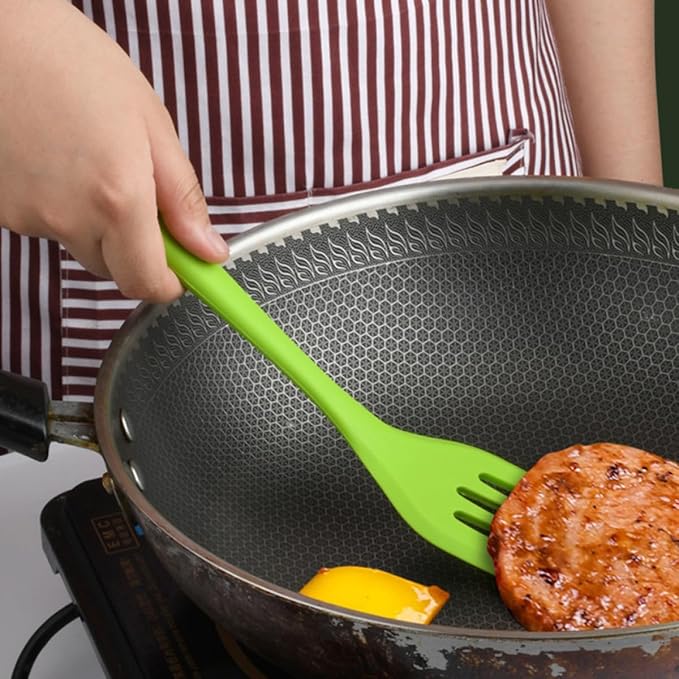 Silicone Baking Utensil Set 5pcs Egg Whisk and Spatula, Green Food-grade Non-stick Cooking Tools for Kitchen Baking and Cooking