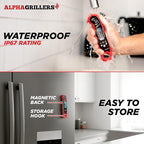 Alpha Grillers Meat Thermometer Digital – Instant Read Food Thermometer for Cooking & Grilling – Professional Kitchen Gifts for Men, Dad & Mom