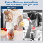 LOVE MOMENT Electric Mason Jar Vacuum Sealer Kit for Wide Mouth and Regular Mouth Mason Jar - White