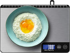 33lb Digital Kitchen Scale Large Weighing Area (9 in), Diyife Professional Electronic Food Scale, Stainless Steel Household Scale, Touch Control, LCD Display, Hangable, 6 Units, Tare, with Batteries