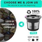 Reusable K Cups, 4 Pack Reusable Coffee Pods with Coffee Spoon, Refillable K Cups Coffee Filters with Food Grade Stainless Steel Mesh Compatible Fit for 1.0 Brewers Black