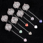 5 Pcs Tea Filter Stainless Steel with Heart Crystal Energy Stone Tea Strainers with Fine Mesh Extend Chain Hook Tea Ball Infuser for Loose Tea Leaves Spices Seasonings