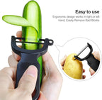 Original Vegetable Fruit Peeler Carbon Steel Blade 3 Pack Grey/Blue/Black…