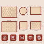 Silicone Baking Mat Set of 6, Macaron Silicone Baking Mat for Baking Sheets, Non-Stick & Reusable Silicone Mats for Baking Macarons, Cookies, Pastries, Pizza