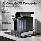 PULZO Espresso Machine with Integrated Automatic Milk Frother, capsule coffee maker for K*cup capsule/Ne*s Original/coffee powder, One Touch Latte & Cappuccino