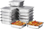 8x8 Disposable Aluminum Pans With Lids - 50 Pack Foil Pans For Cooking, Baking Cakes, Roasting & Homemade Breads - Disposable Food Containers With Foil Lids