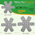 BOYAN Thicker Pot and Pan Protectors, Felt Pot Protectors for Stacking, Set of 6 & 3 Different Sizes, Pan Separators for Stacking Cookware Skillet Ceramic Saucepan Glassware
