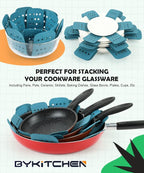 BYKITCHEN Pan Protectors for Stacking, Pan Pot Separators Pads with Stars, Felt Pot Divider Protectors for Stacking and Protecting Your Cookware(6pcs & 3 Sizes)