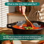 2 Pack Cast Iron Fish Cooking Tool with Storage Pouch, Add Natural Sources of Iron to Food and Water，Pure Iron Supplement for Vegans, Pregnant Women (70g Each)