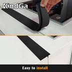 Silicone Stove Counter Gap Cover 21" by Kindga, Easy Clean Gap Filler Sealing Spills Between Kitchen Counter, Appliances,Stovetop, Oven, Washing Machine, Washer, Dryer Set of 2 (Black)