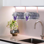 2 Pack Tumbler Lid Organizer, Horizontal Tumbler Lid Storage Hook to Hold Up 20 Lids, Space Saving Cup Lid Holders Under Cabinet Tumbler Lid Hook for Kitchen Organizer, Paper Towel Rack Hanger (Pink)