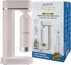 White Stainless Steel Sparkling Water Maker with 2 CO2 Cylinders & 2 Reusable Bottles