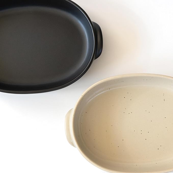 Banko Ware Au Gratin Dish, Large, Diameter Approx. 11.8 inches (30 cm), Heat Resistant, Pottery, Oven Safe, Direct Fire, Microwave and Dishwasher Safe, Black, Made in Japan