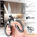 OMDAR Food Grade Kitchen Scissors All Purpose 3 Pack - Heavy Duty Stainless Steel Cooking Shears for Cutting Meat, Food, Fish, Poultry Sharp Sissors for Dishwasher Safe - with Protective Sheath
