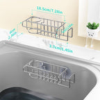HapiRm Sink Caddy Sponge Holder - No Drill Sponge Caddy for Kitchen, Rustproof and Waterproof Kitchen Sink Organizer - Silver（2-Pack）
