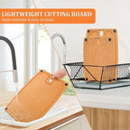 Large Cutting Boards for Kitchen Dishwasher - 2PC Cutting Board Set Double-Sided with Non-Slip Feet and Juice Groove Composite Chopping Board for Kitchen Knife Friendly XL(18.8")+L(14.5")