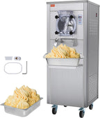 VEVOR Ice Cream Maker for Commercial Use, Produces 18 Liters per Hour, 1780W, Offers Single Flavor, Equipped with Wheels, 6L Stainless Cylinder, LED Display, Automatic Cleaning & Pre-cooling Functi