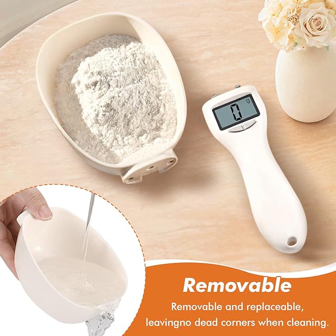 2pcs Digital Measuring Spoon Scale,Electronic Measuring Spoon 800g/0.1g High Precision with Screen,Adjustable Measuring Spoon for Cooking, Pet Food,Daily Meals