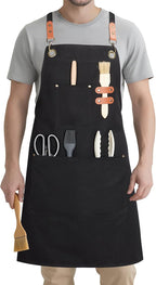 Syntus Apron for Men Women, Adjustable Cooking Kitchen Chef Aprons with 2 Pockets, Cotton/Polycotton/Polyester