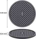 3 Pack Silicone Coasters for Drinks, Thickened Coaster with Deep Tray Grooved Design Cup Mat, Washable Heat Resistant Durable Non-Slip Coasters for Coffee Table Wooden Desk Kitchen Bar (Dark Grey)