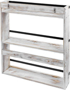 MyGift Wall Plate Display Rack, 3 Tier Farmhouse Whitewashed Wood Wall Mounted Plate Storage Rack, Holds 6-10inch Plates