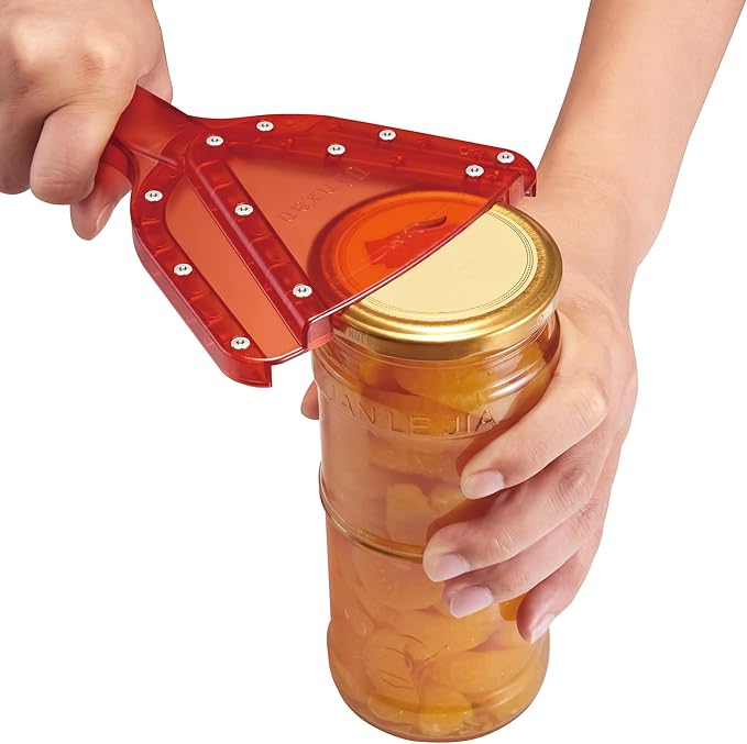 Uinxan Jar Opener for Weak Hand & Seniors with Arthritis,Easy Twist Off Bottle Caps,Patent | Unique Kitchen Gadgets,Handheld Lid Top Open for Elderly/Women/Men (Orange)