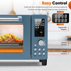 Nuwave Bravo Pro Convection Air Fryer Toaster Oven Combo, 2025 New and Improved, 10-in-1, 50°-450°F Temp Controls, Quick & Even Crisp Technology, 21Qt Capacity, Cozy Blue, PFAS Free