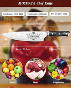 MOSFiATA Gifts for Men Women Christmas, 8" Sharp Kitchen Knife Set with Sheath Professional German EN1.4116 Stainless Steel, Chef Gifts for Best Dad Mom Birthday, Anniversary Xmas Gift Box-I Love You