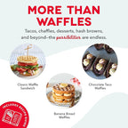 Dash Mini Waffle Maker- Compact Electric Iron for Creative Homemade Treats - PTFE nonstick surface - Easy-to-Clean - Perfect for Kids & Families - Black